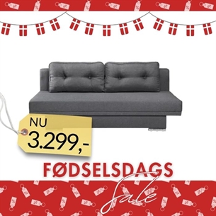 Sovesofa Miki, Bonell, Grå - Vendbar rygpude knapper blå/grå